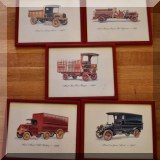 A13. Set of 5 Mack truck prints. 